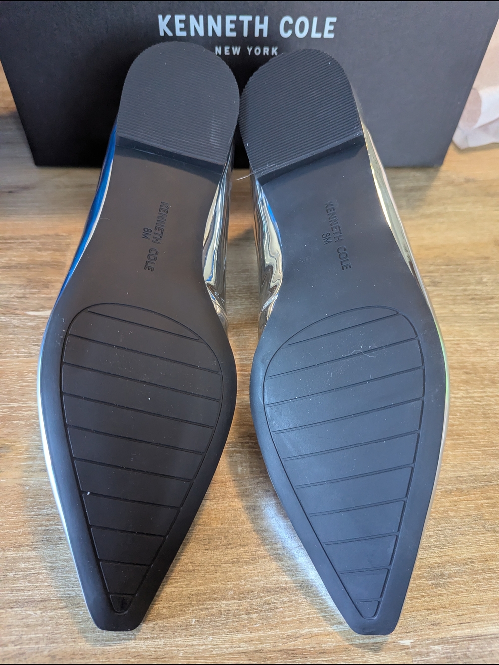 Kenneth Cole Women's Silver Pointed-Toe Mary Jane Flats - Picture 8 of 10